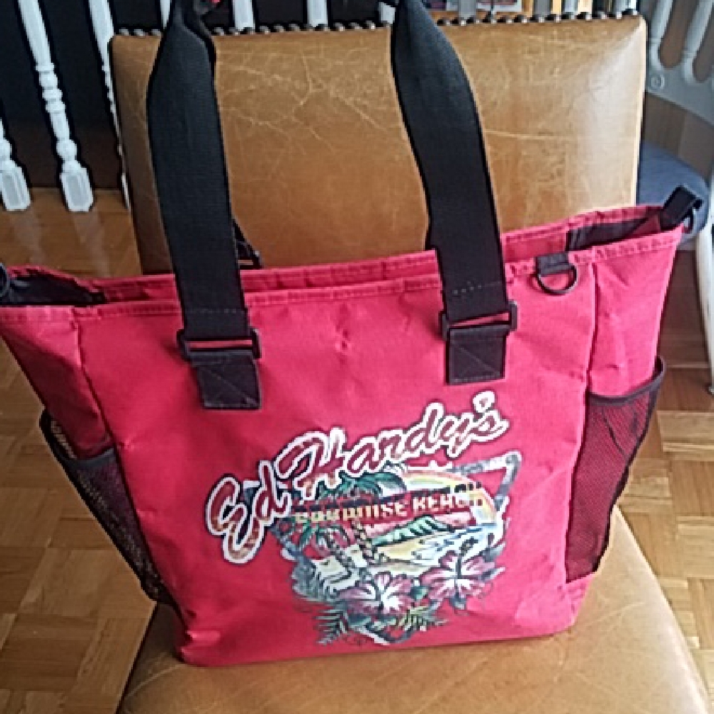Vintage Ed Hardy Tote Red Paradise Beach Red Bag
